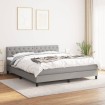 Cama box spring con colchón tela gris claro 160x200 cm