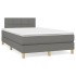 Cama box spring con colchón tela gris oscuro 120x200