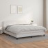 Cama box spring con colchón cuero sintético blanco 180x200