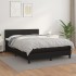 Cama box spring con colchón cuero sintético negro