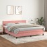 Cama box spring con colchón terciopelo rosa 160x200