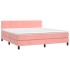 Cama box spring con colchón terciopelo rosa 160x200