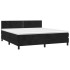 Cama box spring con colchón terciopelo negro 180x200