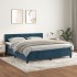 Cama box spring con colchón terciopelo azul oscuro 160x200