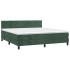 Cama box spring con colchón terciopelo verde oscuro 160x200