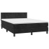 Cama box spring con colchón terciopelo negro 140x190