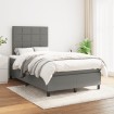 Cama box spring con colchón tela gris oscuro 120x200 cm