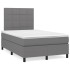 Cama box spring con colchón tela gris oscuro 120x200