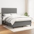 Cama box spring con colchón tela gris oscuro 140x190