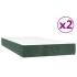 Cama box spring con colchón terciopelo verde oscuro 200x200