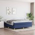 Cama box spring con colchón tela azul 160x200