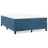 Cama box spring con colchón terciopelo azul oscuro 140x200