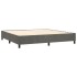 Cama box spring con colchón terciopelo gris oscuro 200x200