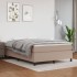 Cama box spring con colchón cuero sintético capuchino