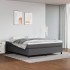 Cama box spring con colchón cuero sintético gris 160x200