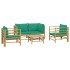 Set de muebles de jardín 5 piezas bambú con cojines