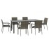 Set comedor jardín 7 pzas y cojines ratán sintético negro