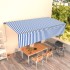 Toldo automático retráctil con persiana 6x3 m azul y