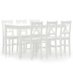 Conjunto de comedor 7 piezas madera de pino blanco