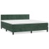 Cama box spring con colchón terciopelo verde oscuro 180x200