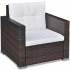 Set muebles de jardín y cojines 6 piezas ratán sintético