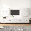 Set de muebles de TV 8 pzas madera contrachapada blanco brillo