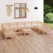 Juego muebles de jardín 10 piezas madera maciza pino
