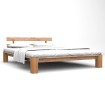 Estructura de cama de madera maciza de roble 160x200 cm