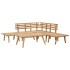 Juego de muebles de jardín 6 piezas madera maciza de
