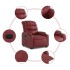 Sillón elevable eléctrico cuero artificial rojo