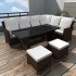 Set muebles de jardín 4 piezas y cojines ratán sintético