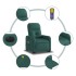 Sillón masaje eléctrico reclinable elevable tela verde