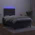 Cama box spring con colchón y LED terciopelo negro 120x190