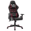 Silla de gaming de cuero sintético negro y rojo tinto