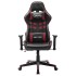 Silla de gaming de cuero sintético negro y rojo