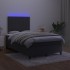 Cama box spring con colchón y LED terciopelo negro 120x190