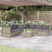 Set de muebles de jardín 7 pzas y cojines ratán sintético gris