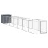 Caseta perros con corral acero galvanizado gris 110x813x110