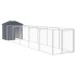 Caseta perros con tejado acero galvanizado gris 117x609x123