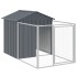 Caseta perros con tejado acero galvanizado gris 117x609x123