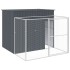 Caseta perros con corral acero galvanizado gris 214x253x181