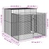 Caseta perros con corral acero galvanizado gris 214x253x181