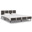 Estructura de cama cuero sintético gris y blanco 180x200 cm