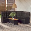 Set de muebles de jardín 2 pzas y cojines ratán sintético negro