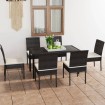 Conjunto de comedor de jardín 7 piezas ratán sintético negro