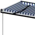 Toldo automático retráctil azul y blanco 400x350