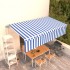 Toldo automático retráctil con persiana 6x3 m azul y