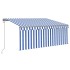 Toldo automático persiana LED sensor viento azul blanco