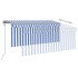 Toldo automático persiana LED sensor viento azul blanco