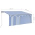 Toldo automático persiana LED sensor viento azul blanco